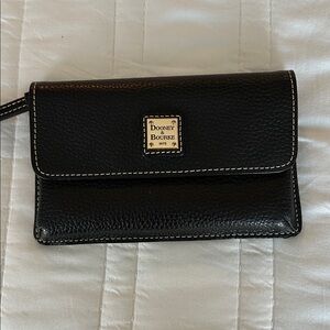Dooney & Bourke Black Pebbled Leather Clutch